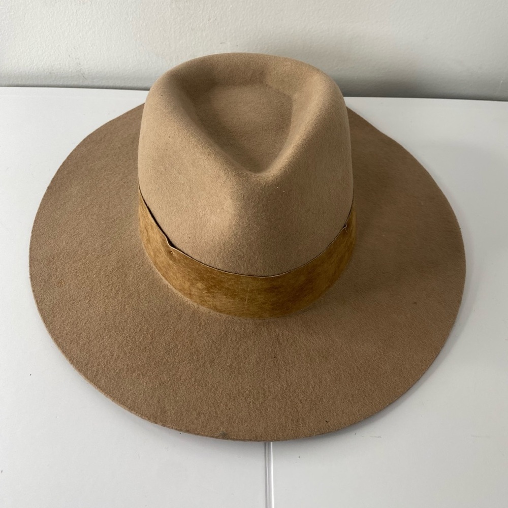 WYETH Nordstrom Women’s Brown Wide-Brim Fedora Hat with Suede Band